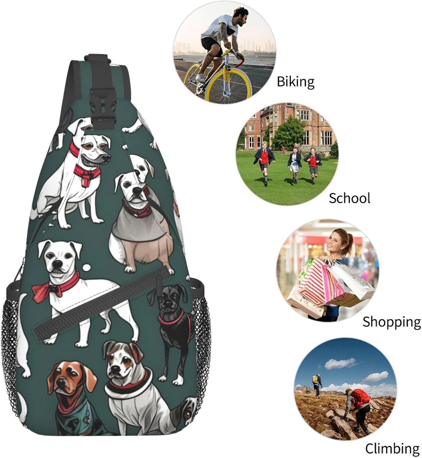 Cartoon Pigeon 3 Crossbody Sling Backpack Sling Bag Travel Hiking Chest Bag Daypack For Women Men