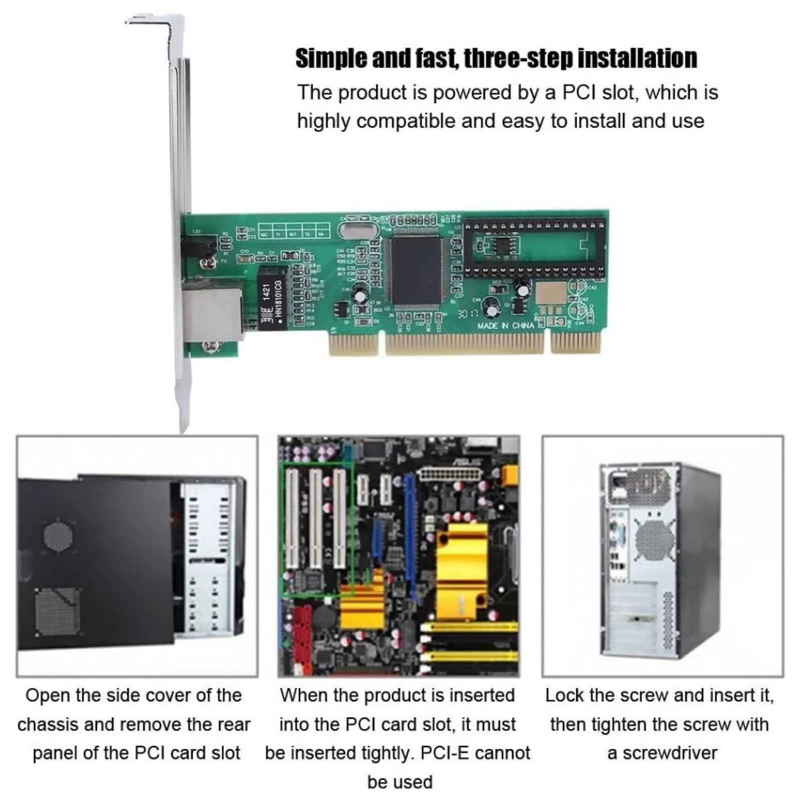 10/100/1000Mbps Gigabit Ethernet LAN Low Profile PCI Network Controller Card