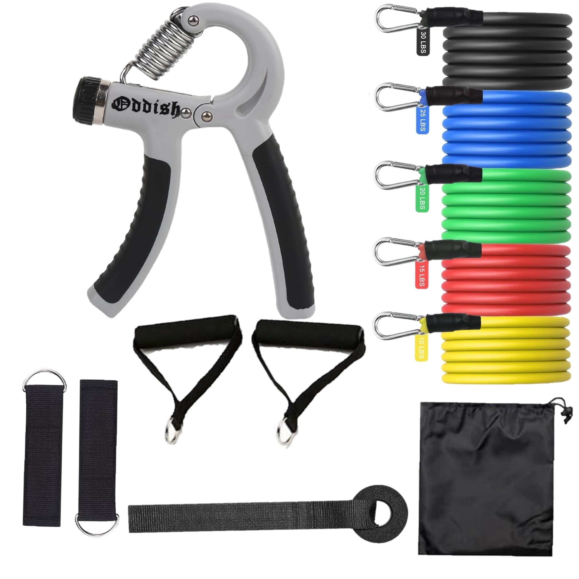 Oddish Adjustable Hand Grip Counter |Hand Gripper for Home & Gym Workouts|Hand Exercises & Strength Building for Men & Women with 11 in one Resistance Band Combo Pack (Normal, Gray) (B0CLJMNYFN) Amazon Price History, Amazon Price Tracker