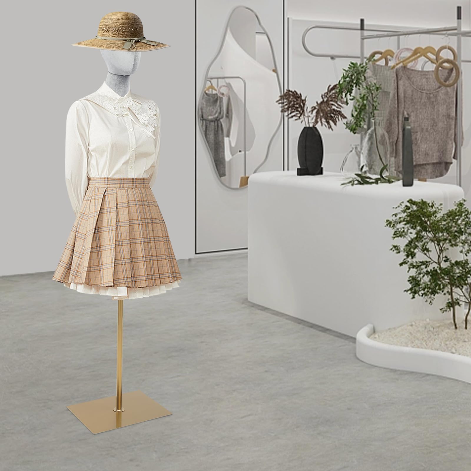 Busto sartoriale da donna, regolabile, 150-200 cm, manichino con braccia articolate e dita, manichino per pantaloni e vestiti, manichino rimovibile con base in metallo per sarti