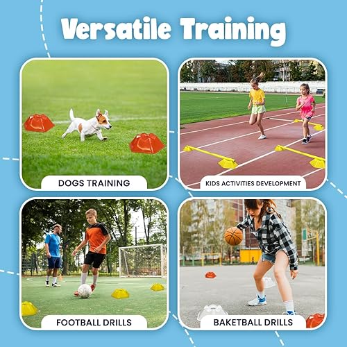 Miniatura 5 de GSi Sports Cones - 40 Pack Training Cones for Agility Drills, Soccer & Sports Practice (Multiple Shapes)