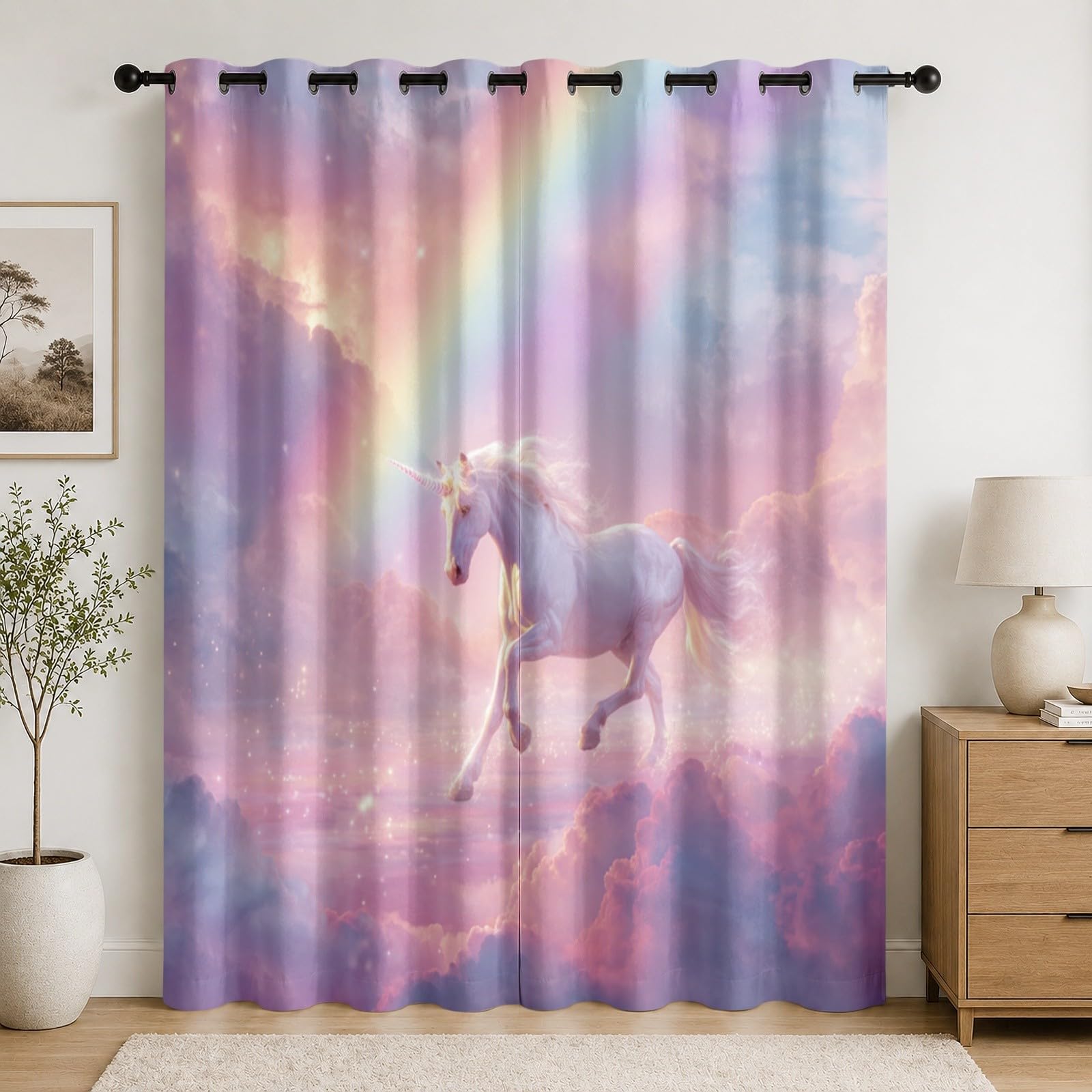 Rideaux en Polyester Rose Premium Anti-Fondu au Tombé Fluide et Élégant