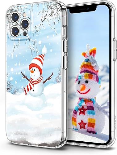 Newseego Compatible con iPhone 12 Pro Max Funda de Navidad, serie a prueba de golpes, policarbonato duro anti-amarillo + cubierta protectora de TPU