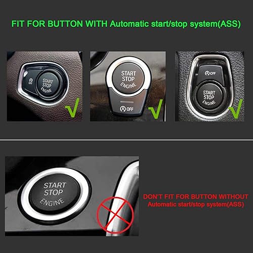 Miniatura 3 de Xotic Tech - Cubierta del botón del interruptor de arranque de encendido y encendido del motor, compatible con la serie BMW FG Chasis con botón de