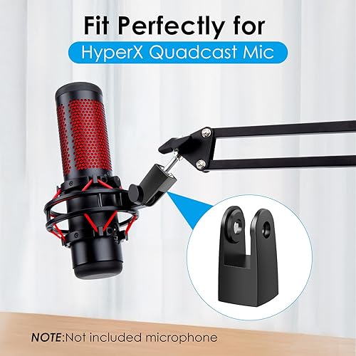 Miniatura 9 de Brazo de micrófono rojo compatible con HyperX QuadCast S - Soporte de brazo de brazo QuadCast Premium para juegos, transmisión por YOUSHARES