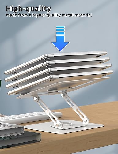 Miniatura 6 de ALASHI Laptop Stand for Desk with 360 Rotating Base, Multi-Angle Adjustable Laptop Stands, Foldable Laptop Riser Compatible with 10 to 15.6 Inches