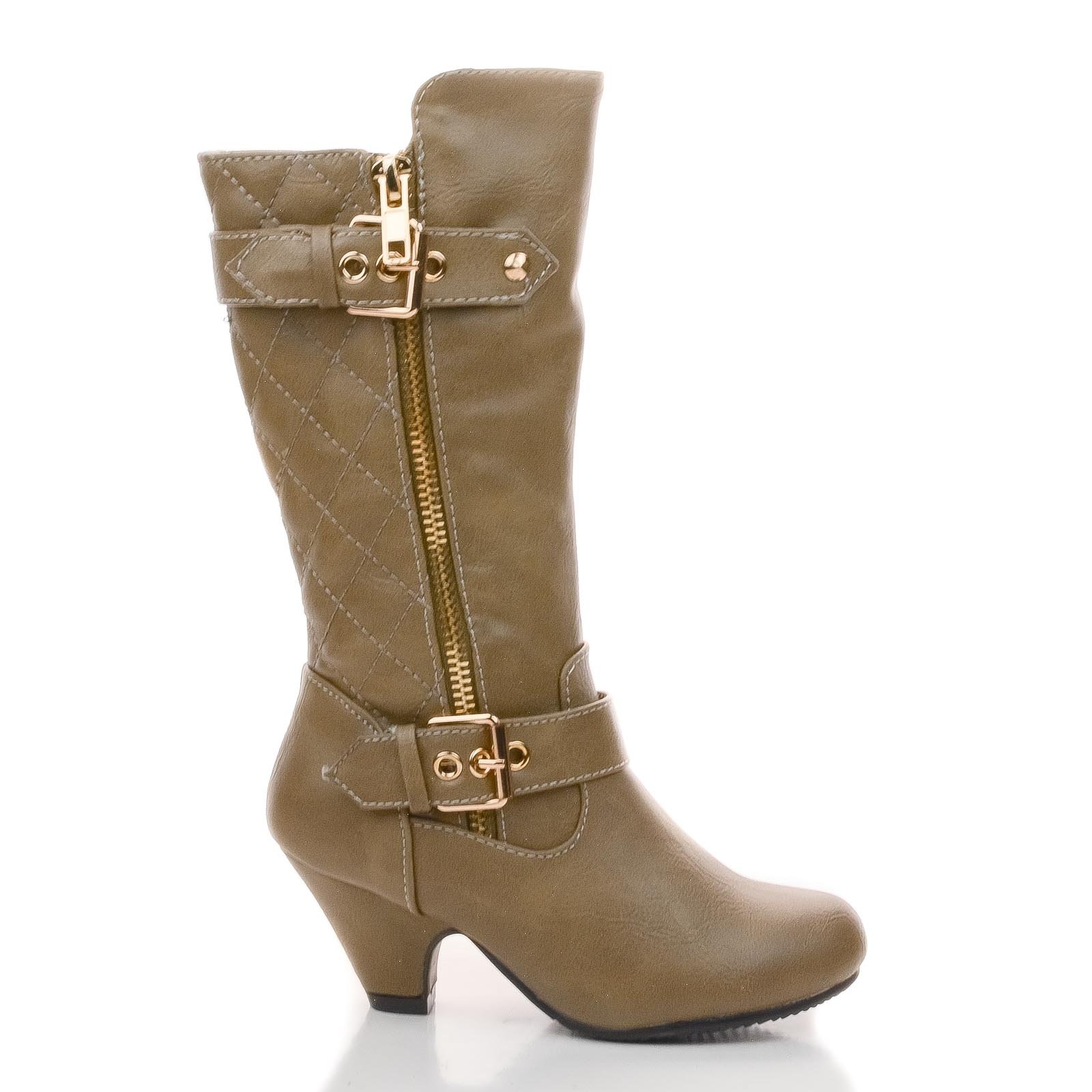 Link Little Girl's Pauline-38 Kitten Heel Boots with Decorative