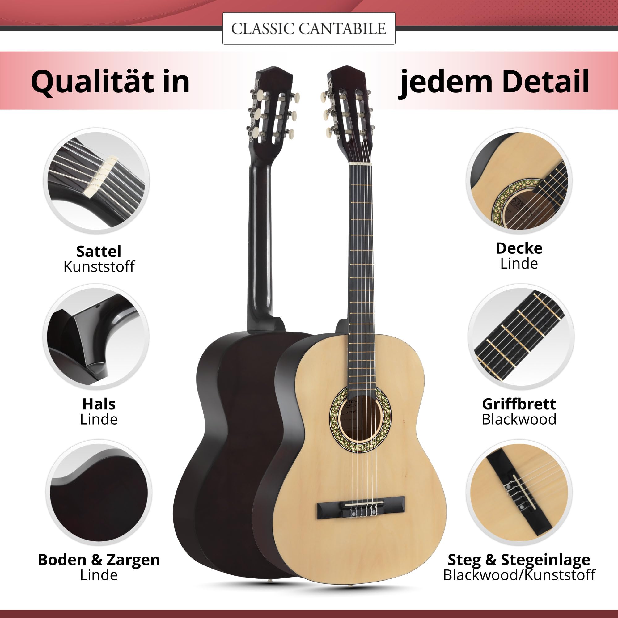 Classic Cantabile Acoustic Series AS-851-L guitarra clasica 3/4 para zurdos