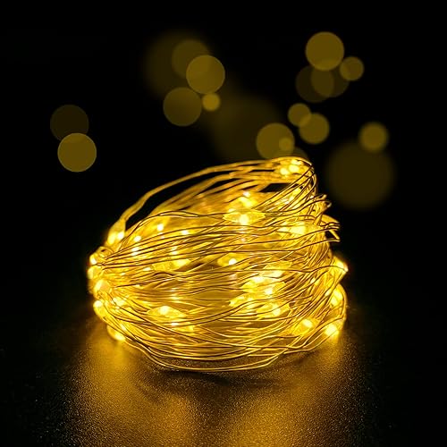 Miniatura 8 de Paquete de 2 luces LED con función de temporizador, funciona con pilas, mini luces de hadas para fiestas en el hogar, Navidad, Halloween, decoración