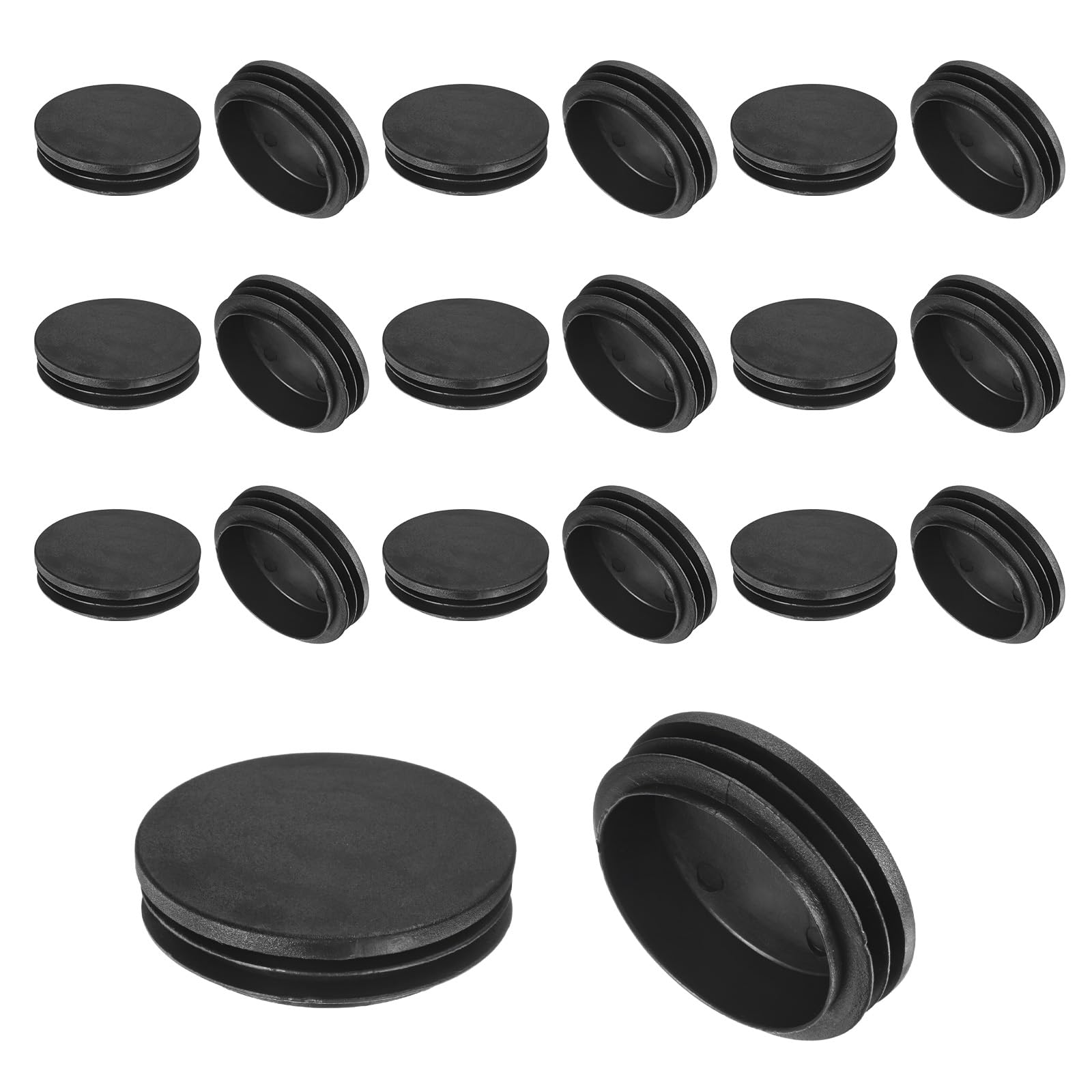 M METERXITY 20-Pack Round Plastic Hole Plugs, 2.5" (63mm) Plastic Tubing End Caps for Patio/Chairs/Fences