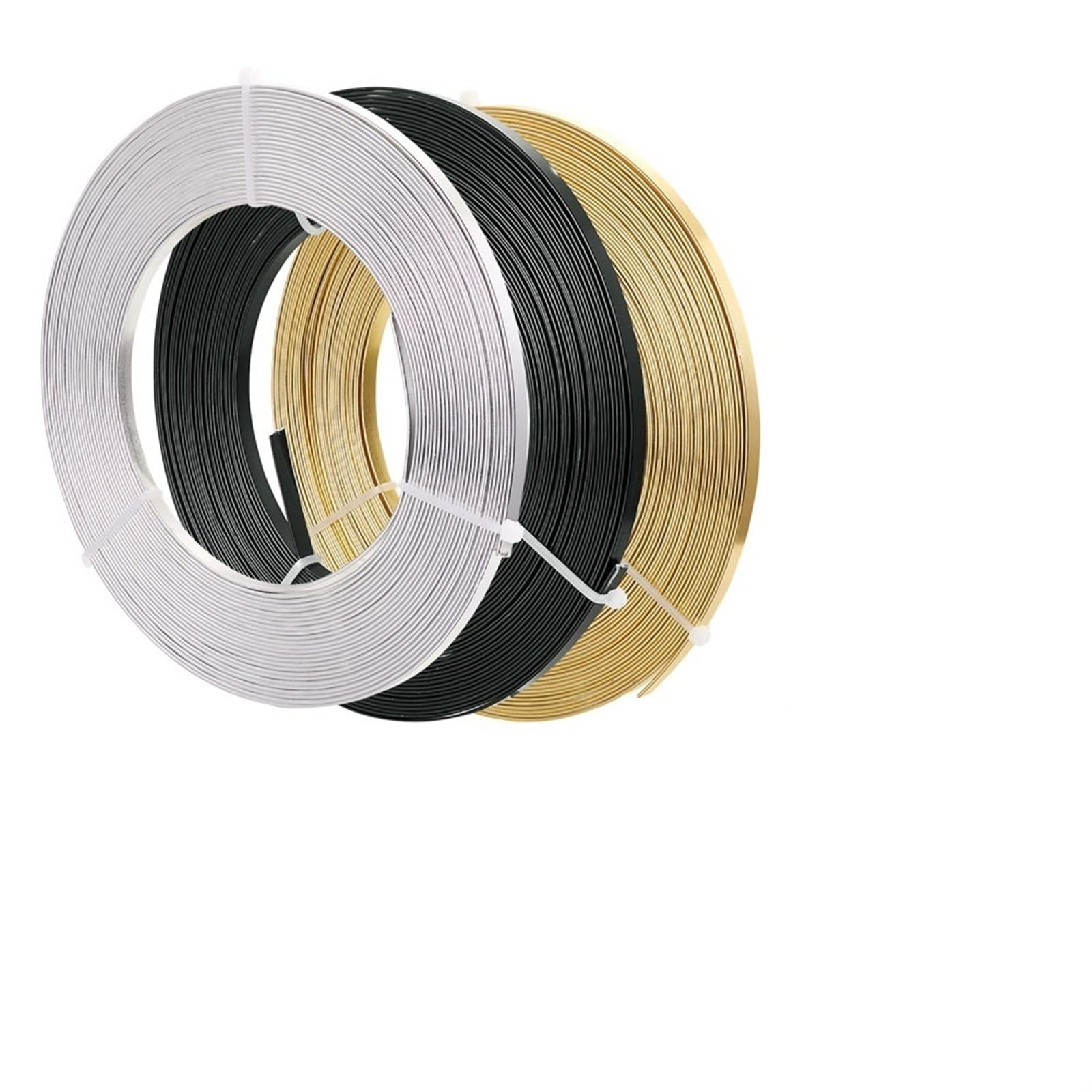 Rotolo di filo in alluminio per lavori artigianali, 3 mm, 5 m, 5 mm, 10 m, kit per la creazione di gioielli fai da te, 2 pezzi (rotolo da 5 mm, 10 m un rotolo)