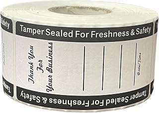 Tamper Sealed for Freshness and Safety Food Delivery Matte Writable Stickers(2"x 4" inch, 500PCS) with Date and Time Section for Food Containers (Black Roll)