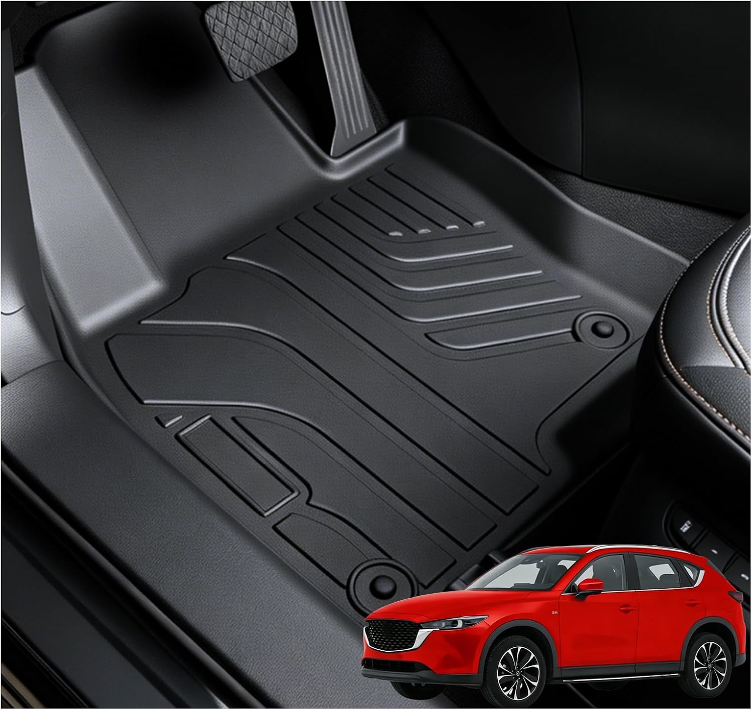 PROSHEVE Floor Mats & Cargo Liner Fits Mazda CX-5 2017-2025, Custom Fit TPE All Weather Floor Liners, Cargo Trunk Mat with Backrest Mats, Full Set Interior Protection