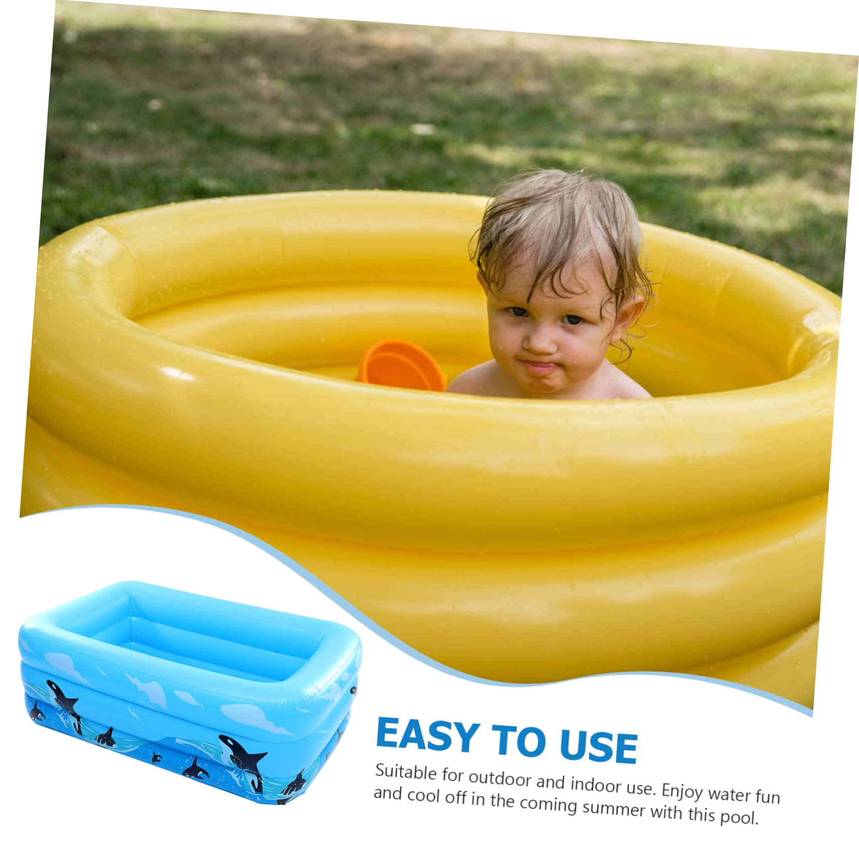 Piscina Hinchable Infantil de PVC Azul para Niños Decoracion Verano