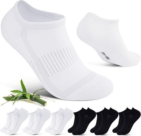 Calcetines deportivos para hombre y mujer, de bambú, transpirables, para correr, de algodón, 6 pares