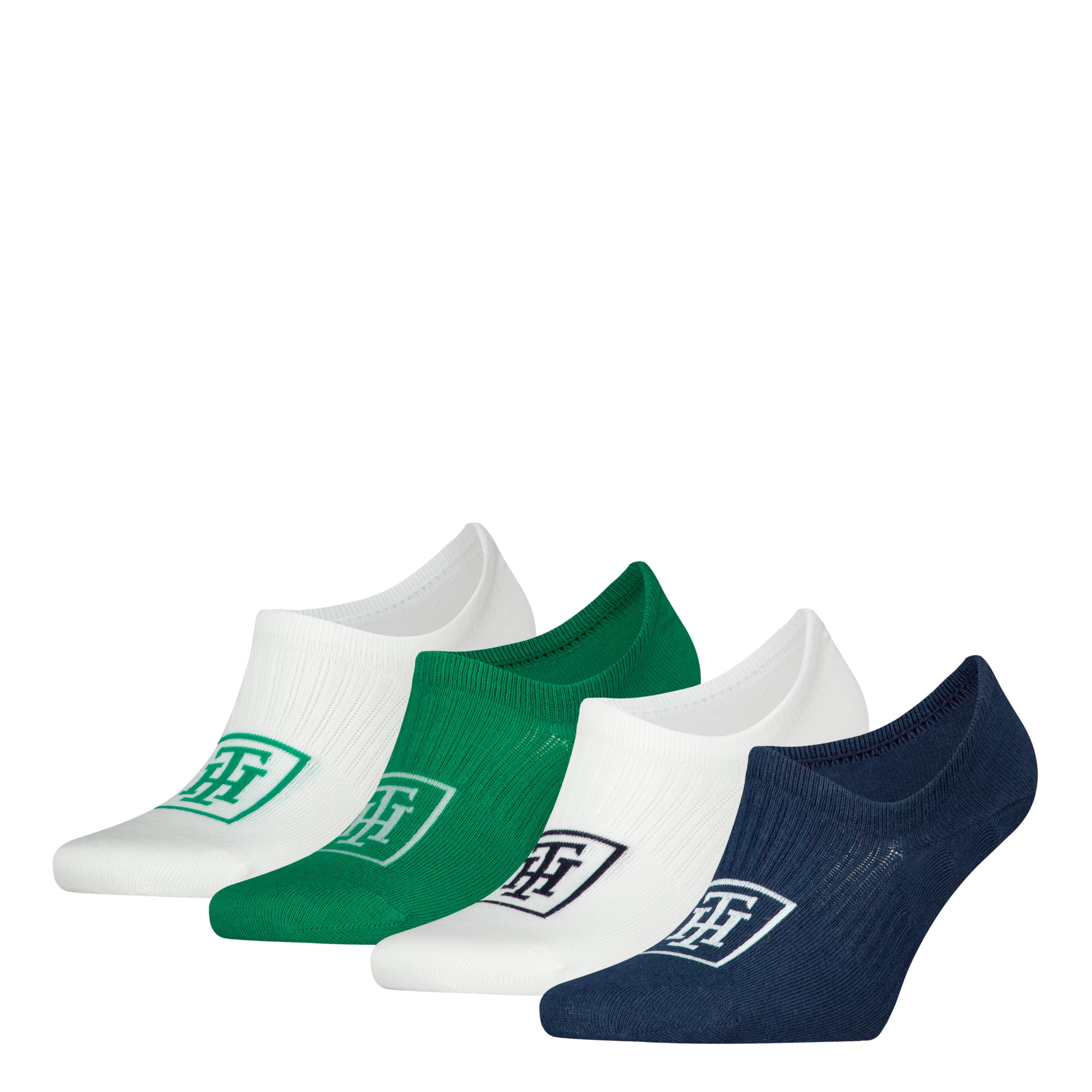 Tommy Hilfiger Mens Footie Socks, Navy/Green, 6-8 UK