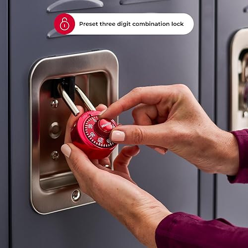 Miniatura 3 de Master Lock 1530T - Candado de combinación para casillero, 2 unidades (paquete de 1), los colores pueden variar