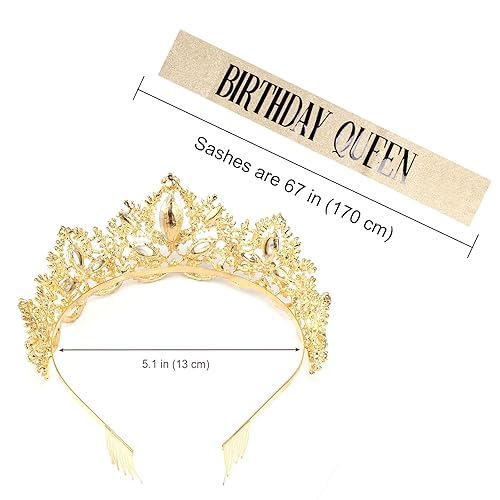 Miniatura 6 de Juego de tiaras y tiaras de cumpleaños para mujer, tiaras y coronas de cumpleaños para niñas, kit de decoración de cumpleaños, diadema de diamantes