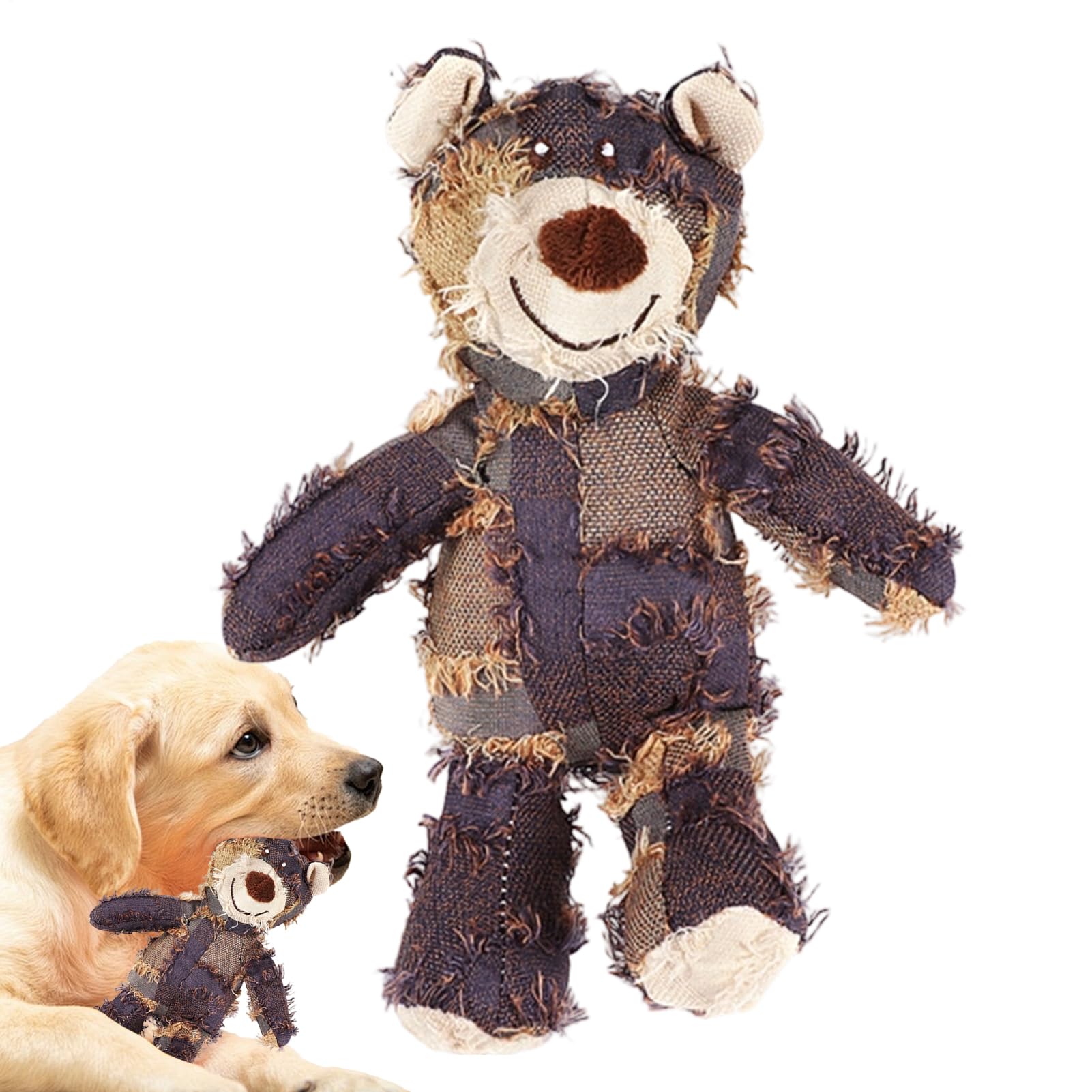Indestructible Robust Bear Dog Toys, Indestructible Dog Toys To Keep Them Busy | Unbreakable Stuffed Animals For Dogs, Pet Animal Boredom Enrichment