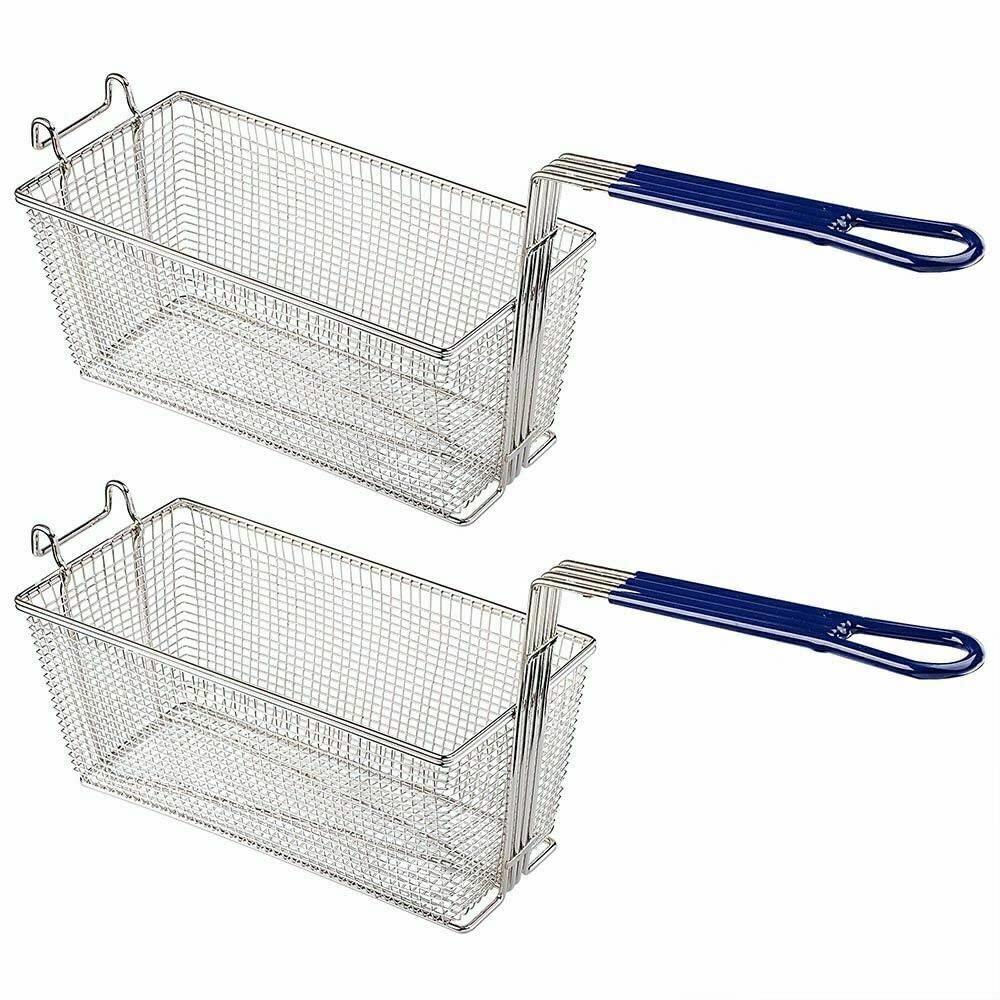 Heavy Duty Commercial Fryer Frying Basket Chip Fish Deep Fat Fryer Basket French Fries Chicken Fish Frying Takeaway Restaurant Catering Kitchen 34x16.5x15cm (2)