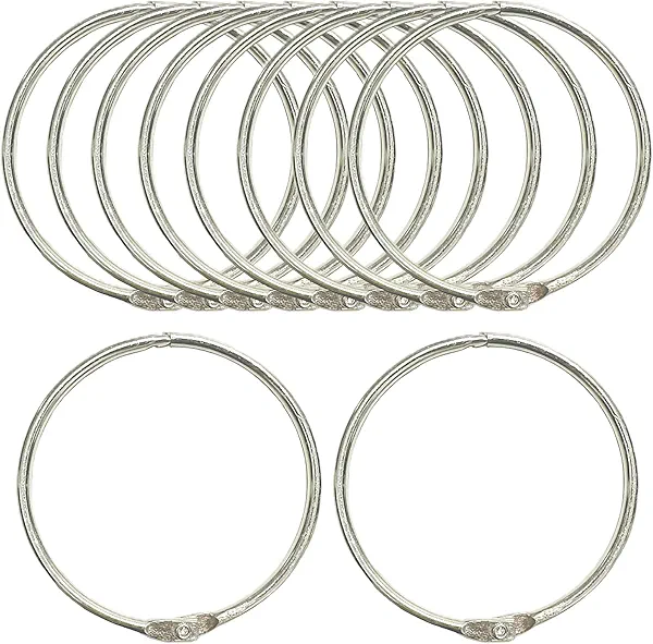 10 PCS 3 Inch Binder Rings, Office Metal Steel Book Rings, Multi-Purpose Metallic Loose Leaf Rings for Cards, Notebook, Paper, Keychain, Key Rings for Home Office