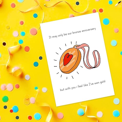Miniatura 5 de It May Only Be Our Bronze Anniversary But With You I Feel Like I've Won Gold  Tarjeta de aniversario de boda para marido o esposa, divertida tarjeta