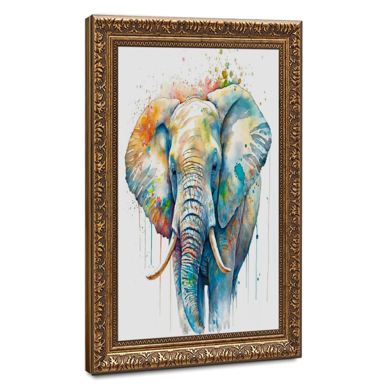 Bareronor Watercolour Elephant Poster Canvas Poster Bedroom Decor Landscape Office Room Decor Gift 12" L X 18" W