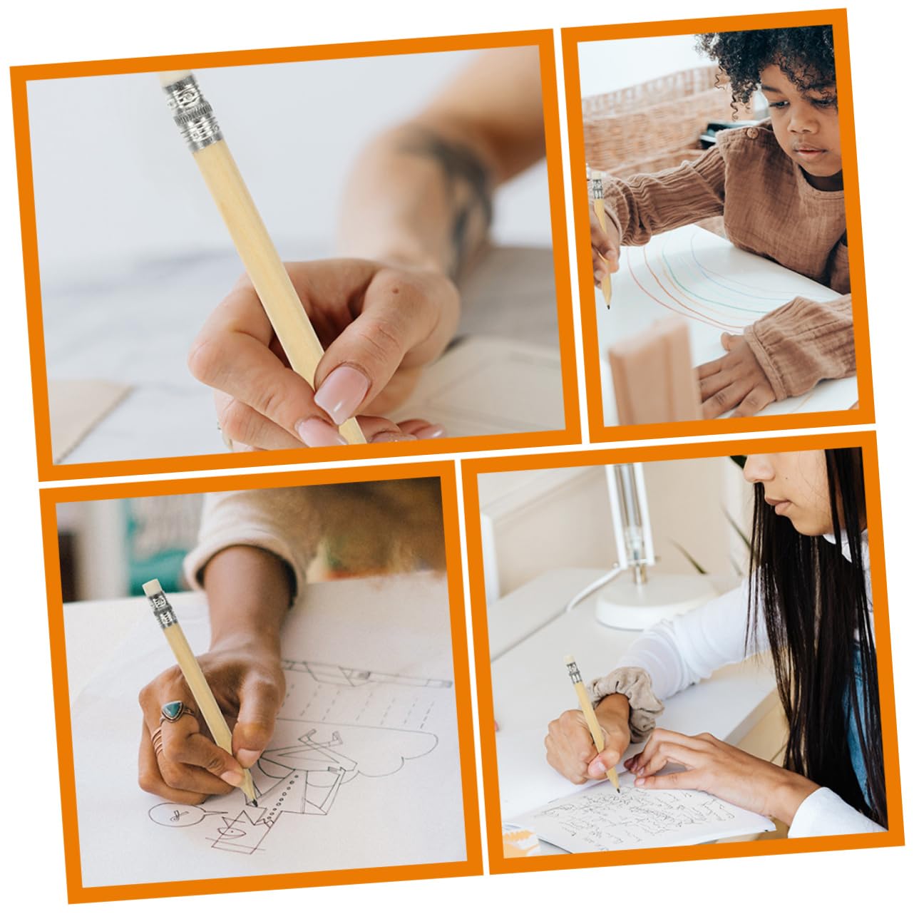 Angoily 3 Ensembles Crayons Courts Avec Crayons Miniatures Pour Écriture Pratiques Pour Adultes 100 Pièces * 3