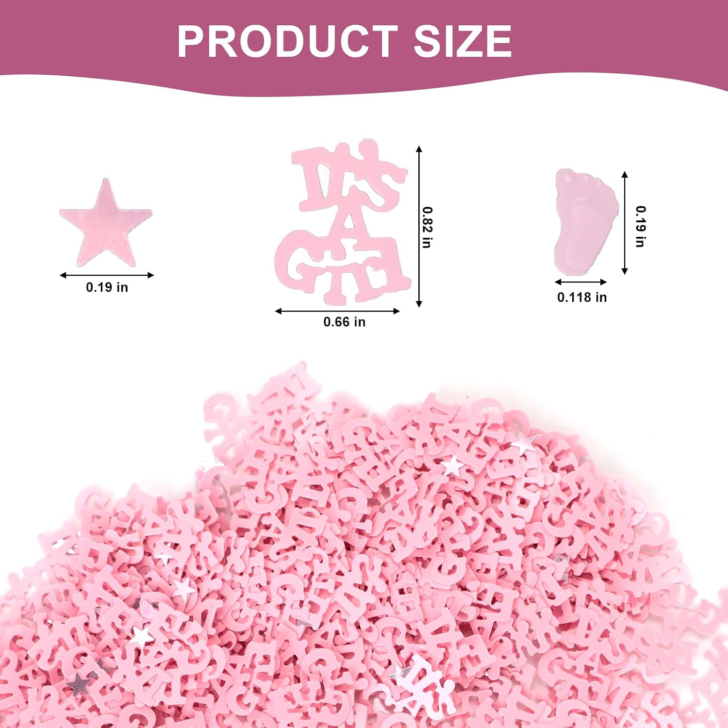 Pink Baby Shower Confetti - 1000PCS Glitter Table Decor for Girl Birthday, Gender Reveal, Baby Sprinkle & Party Decorations