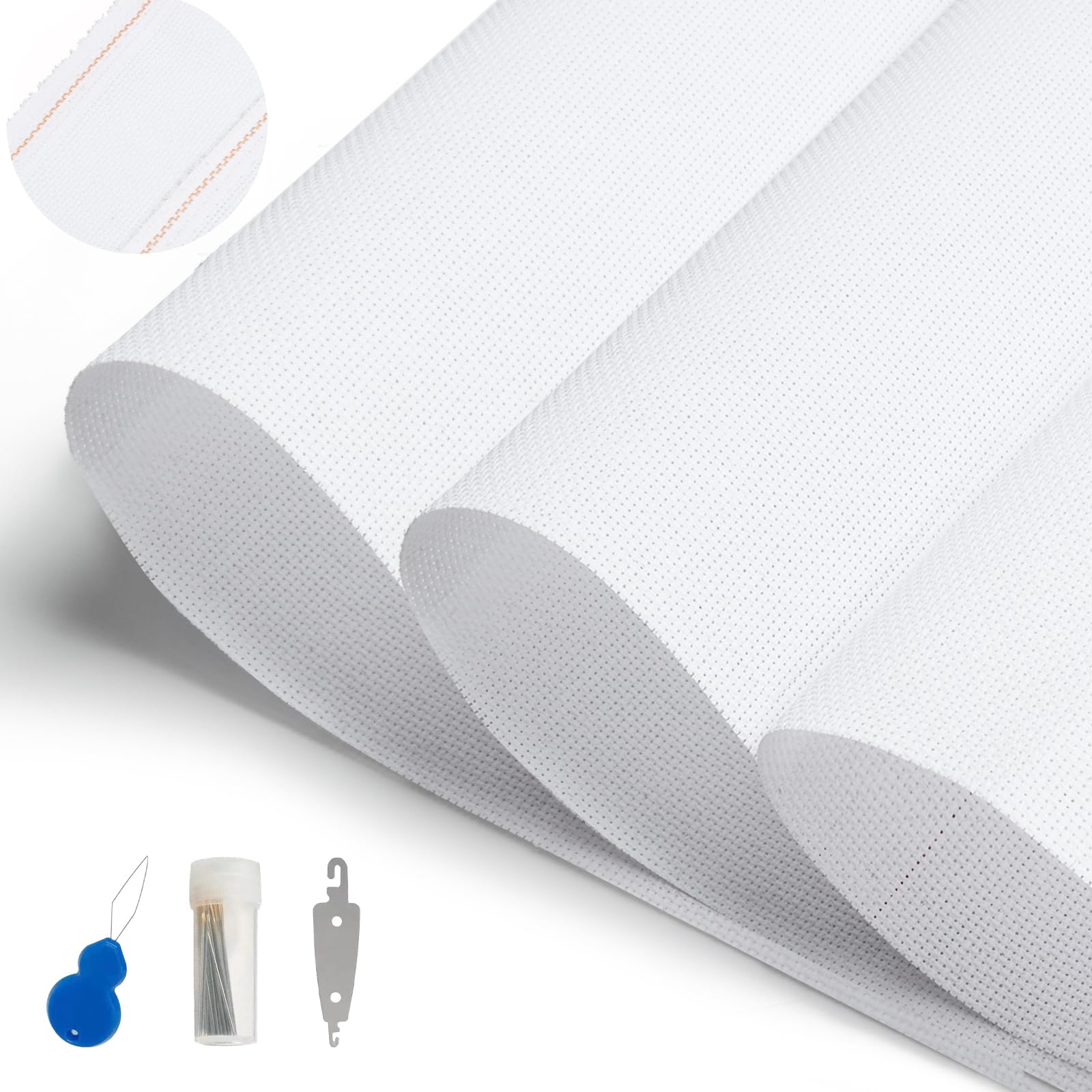 Eunice Cross Stitch Fabric, 59 by 39 Inch Large Size Cross 14 Count Aida Cloth, Embroidery Fabric for DIY Handicrafts, Handmade, Craft Embroidery (14CT, 59 x 39 Inch)