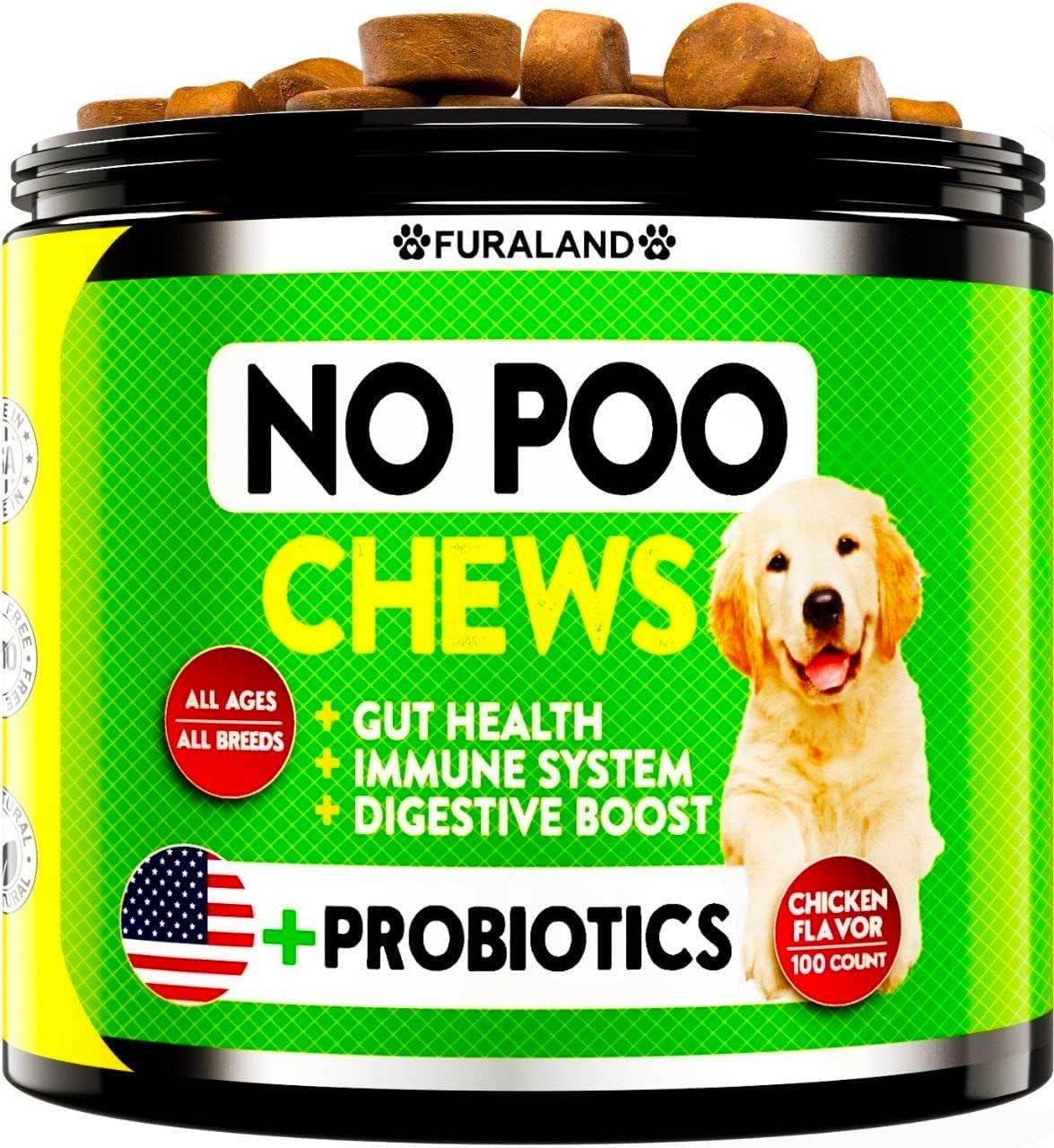 FURALAND No Poo Chews Coprophagia Treatment Stool Eating Deterrent for Dogs Made in USA