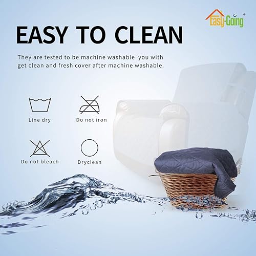 Miniatura 6 de Easy-Going - Funda reversible para sofá reclinable extragrande, protector resistente al agua, correas elásticas, para mascotas (sillón reclinable