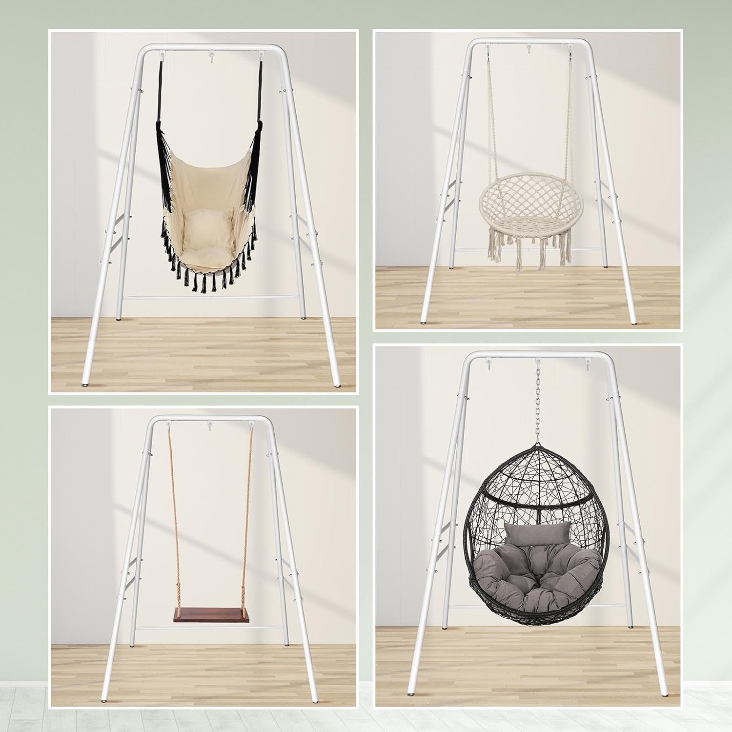 Sturdy Hammock Stand Only - Heavy Duty Frame, Max Stability Iron Frame for Relaxing, 25 LBS Lightweight Yet Strong, 30.31" Top Width, Fits Standard Hammock Chairs, Easy to Move & Store, White