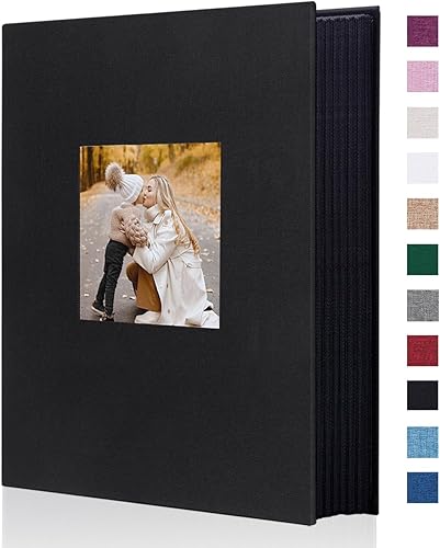 Artmag - Álbum de fotos de tela, 4 x 6, gran capacidad para bodas, aniversario y familia, álbum de lino con capacidad para 300 fotos horizontales