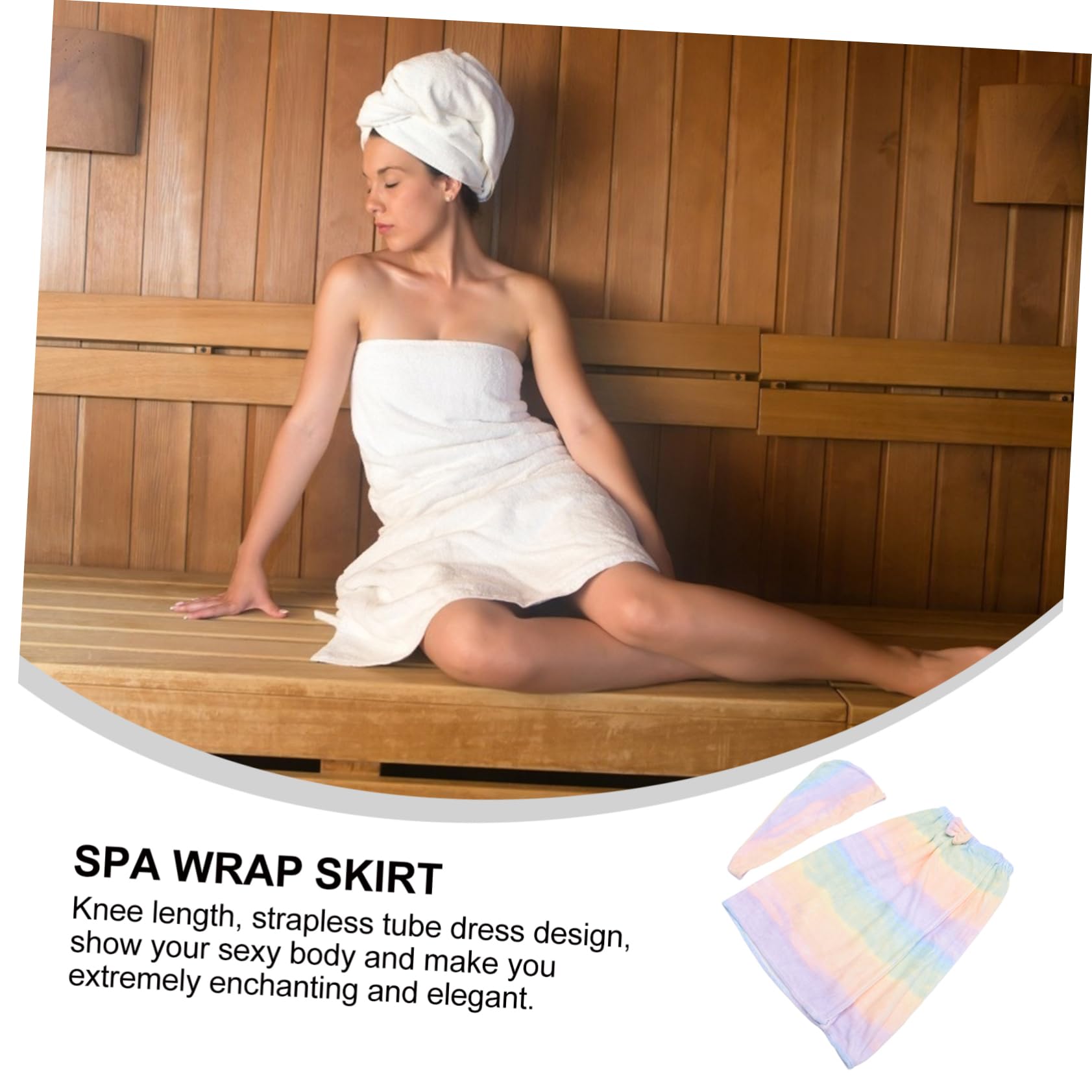 Turban Handtuch Satz für Damen Korallenvlies Atmungsaktiv Schnelltrocknend Knielang für Reise und Spa Baderock mit Hut