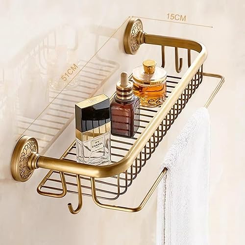 Miniatura 2 de High-End Retro Copper Bathroom Hardware Set  American and European Style Towel Rack Combination Various Designs Available,Mesh Basket with Single Rod