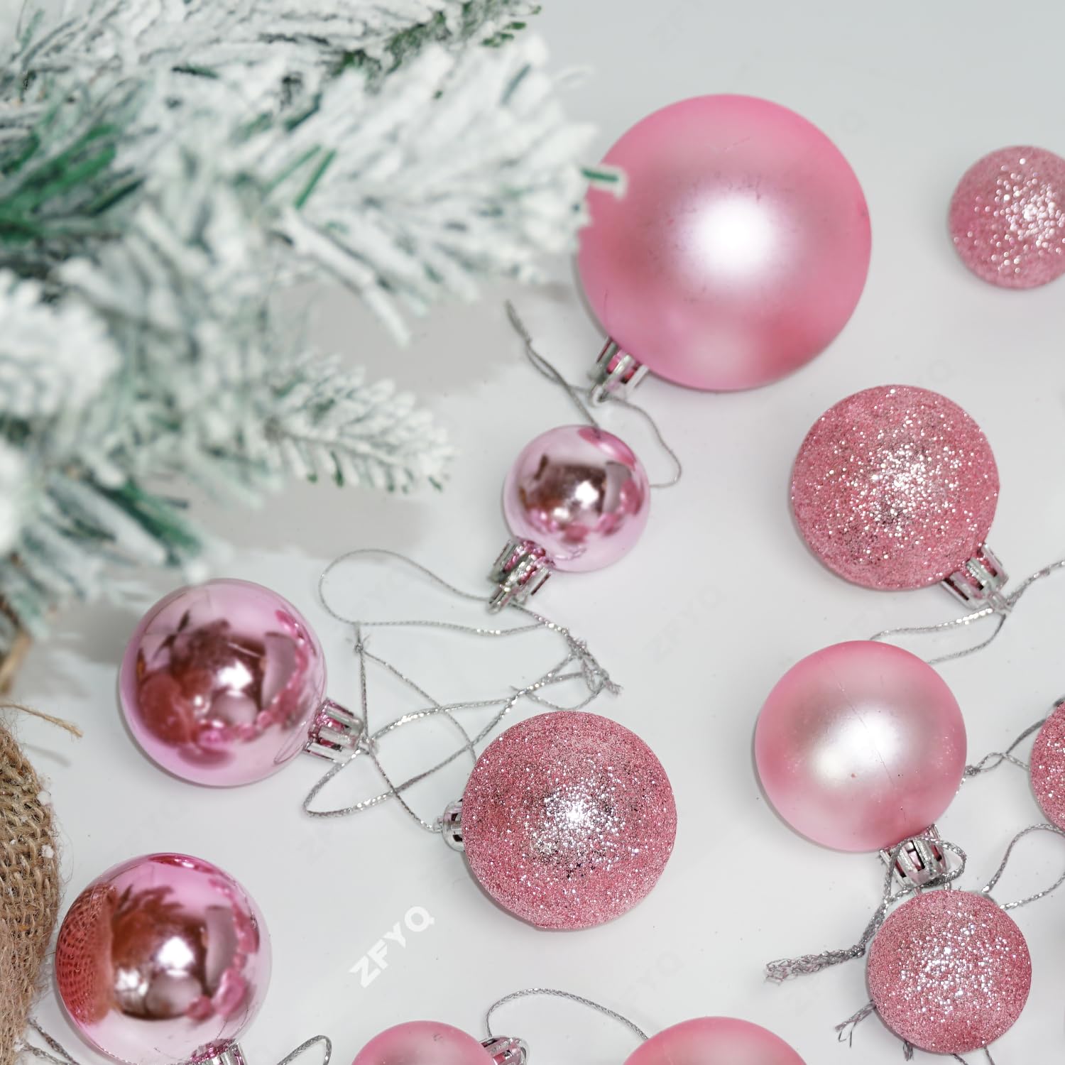 100 Boules De Noël Turquoise - 3 Tailles (3/4/6 Cm) Pour Décorer Sapin, Guirlandes Et Fenêtres