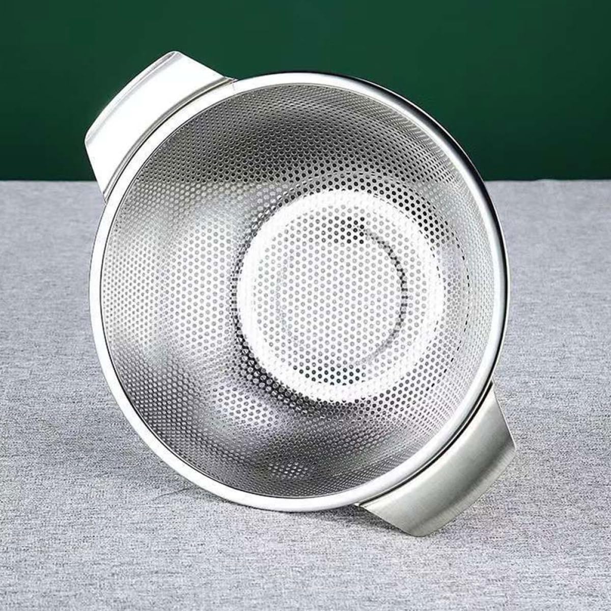 Colador de Arroz de Acero Inoxidable Malla Fina 22,5 Cm, Cesta Multifuncional para Escurrir Verduras y Frutas, Filtro de Drenaje para Cocina Resistente y Compacto