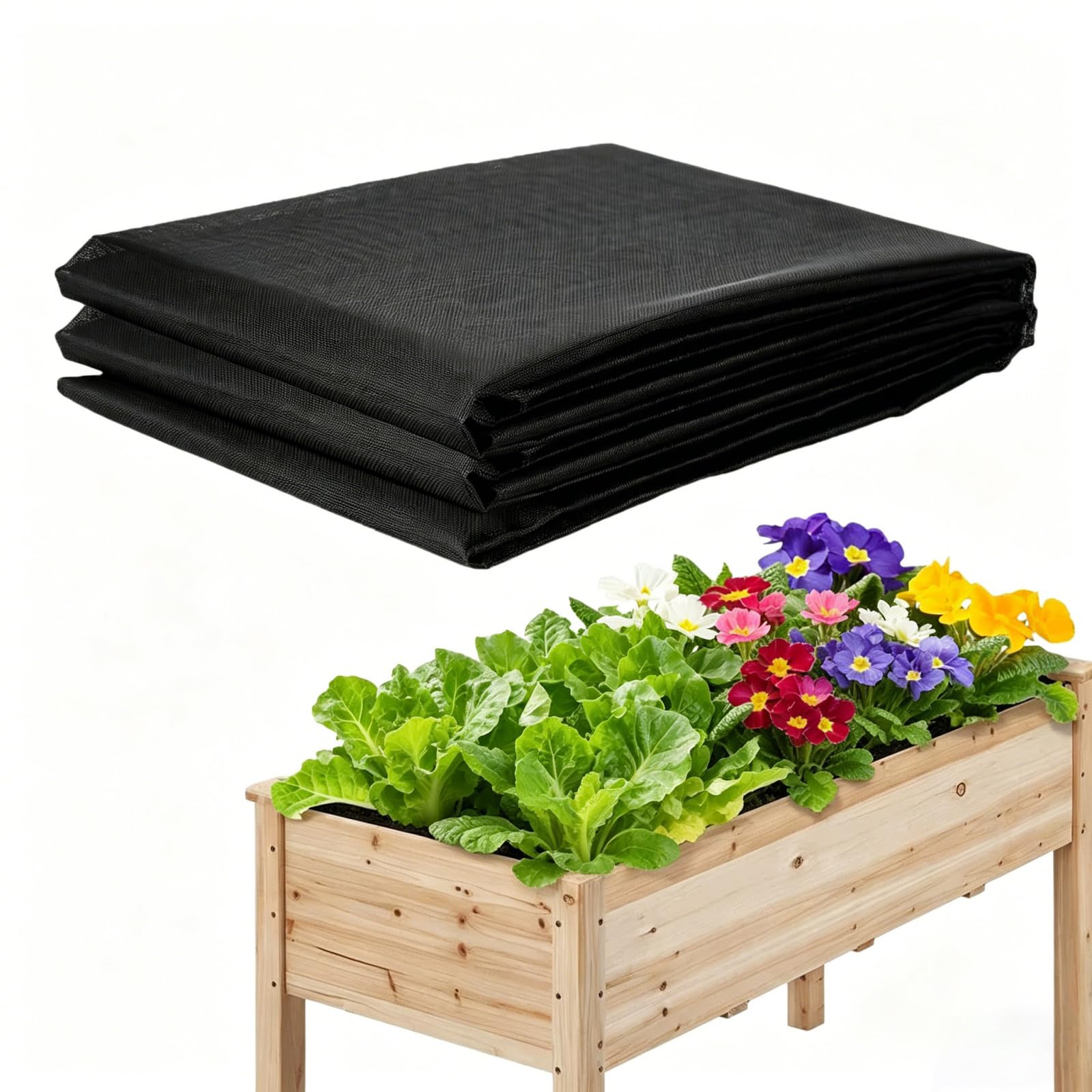 RIPETIC Fabric Planter Liners for Wooden Planter & Raised Beds, 160x210cm Non Woven Fabric Liner for Veg Trough, Outdoor Raised Bed Planter Liner for Vegetable, Flower Plants