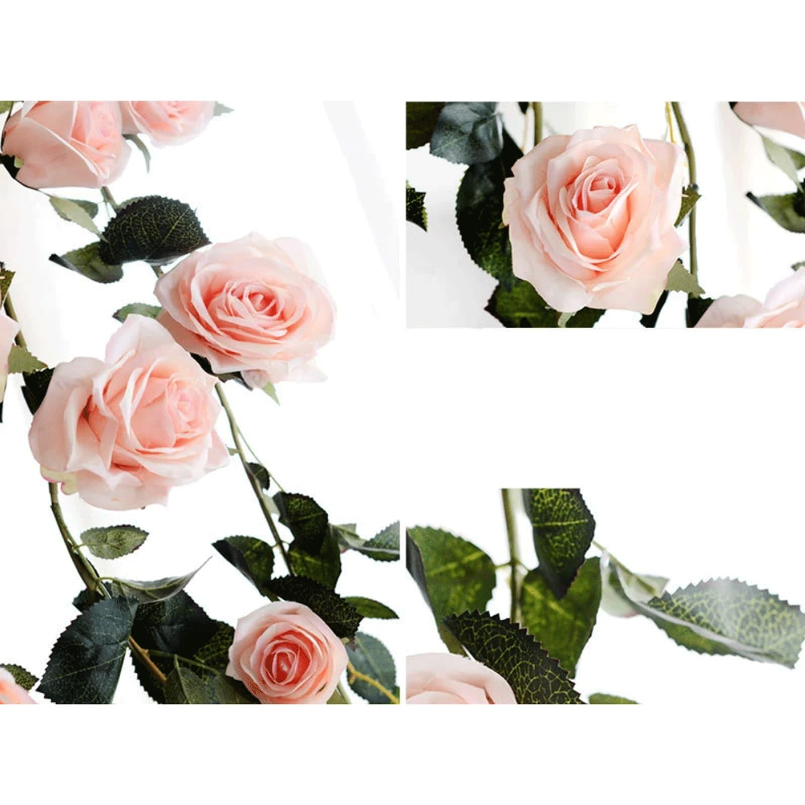 Douyif 2 Pezzi Ghirlanda Di Rose Artificiali, 180 Cm Ciascuna, Viti Rampicanti Con 69 Fiori, Per Decorazioni Matrimoniali, Feste, Recinzioni, Giardino, Colore Rosa