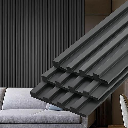 Gaahing Panel de pared 3D para despegar y pegar, listones acústicos flexibles para decoración de paredes interiores, acabado de molduras de acento