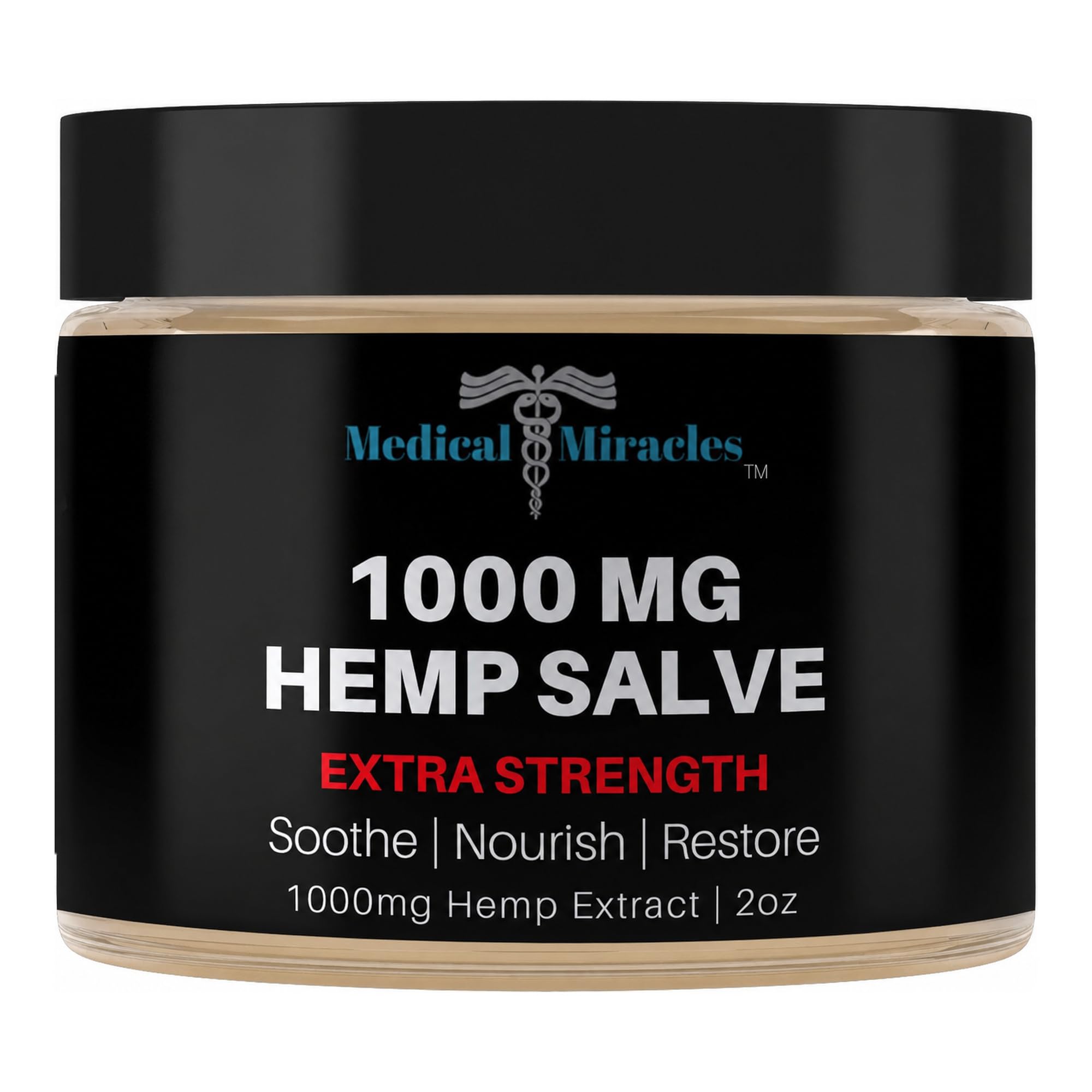 Medical Miracles 1,000 MG Hemp Salve for Hips, Joints, Neck and Back, Soothing Herbal Balm with Shea Butter, Coconut Oil and Beeswax, Lavender Vanilla Scent, Non Greasy Massage Rub, 2 oz