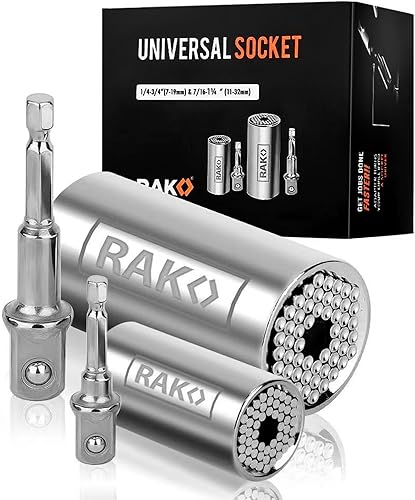 Miniatura 10 de RAK Universal Socket Grip (0.276 - 0.748 pulgadas) - Llave de trinquete multifunción, adaptador de taladro eléctrico de 15 piezas, conjunto