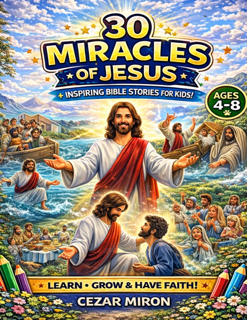 Bible Coloring Book for Kids: 30 Miracles of Jesus