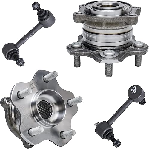 Detroit Axle - Kit de 4 cubos de rodamiento de rueda trasera para Infiniti EX37 G37 EX35 G25 M35 M45 G35 Q60 Q40 QX50 Nissan 370Z, 2 rodamientos de