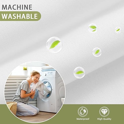 Miniatura 2 de YellyHommy Forro de tela impermeable, repuesto para cortina de ducha, 2 imanes, 71 pulgadas de ancho x 59 de largo para 72 pulgadas de ancho x 81 de