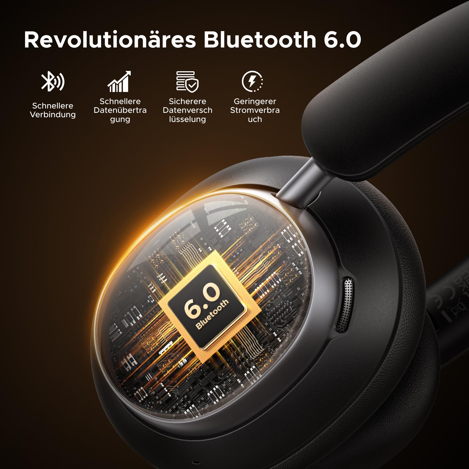 UGREEN Studio Pro kopfhörer Kabellos Bluetooth Over Ear mit Hybrid Adaptive Active Noise Cancelling, Bluetooth 6.0, Hi-Res Dual, LDAC, 120h Spielzeit, Spatial Audio, EQ in App, Duale Verbindung