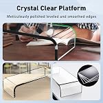 AboveTEK Premium Acrylic Monitor Stand, Large Size Monitor Riser/Clear Computer Stand for Home Office w/Sturdy Platform, Acrylic Desk Stand for Keyboard Storage & Multi-Media Laptop Printer TV Screen