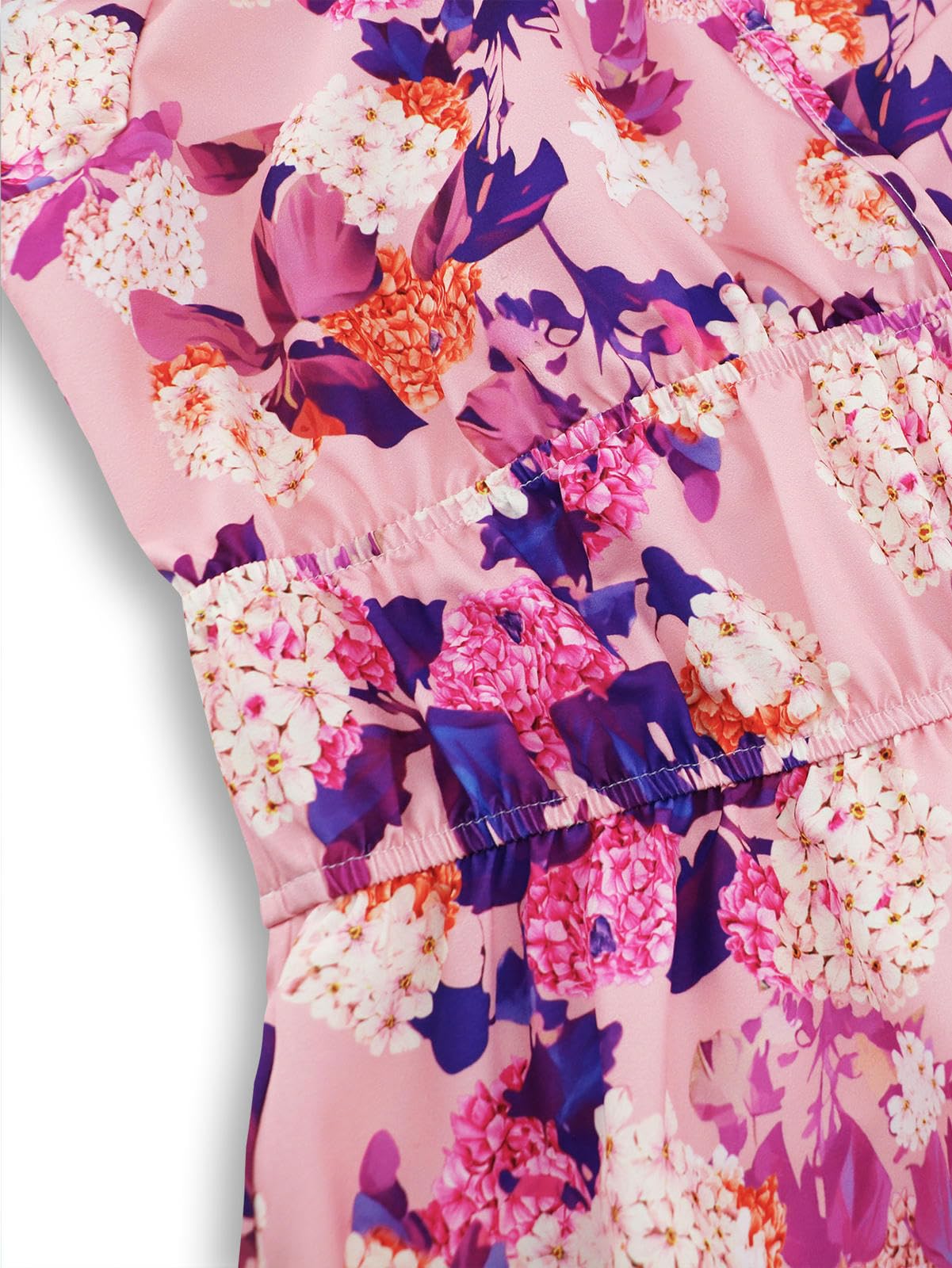 Damska letnia sukienka z dekoltem w serek Latarnia z rękawem w stylu boho - Długa-Niebieska Czerwona-XL