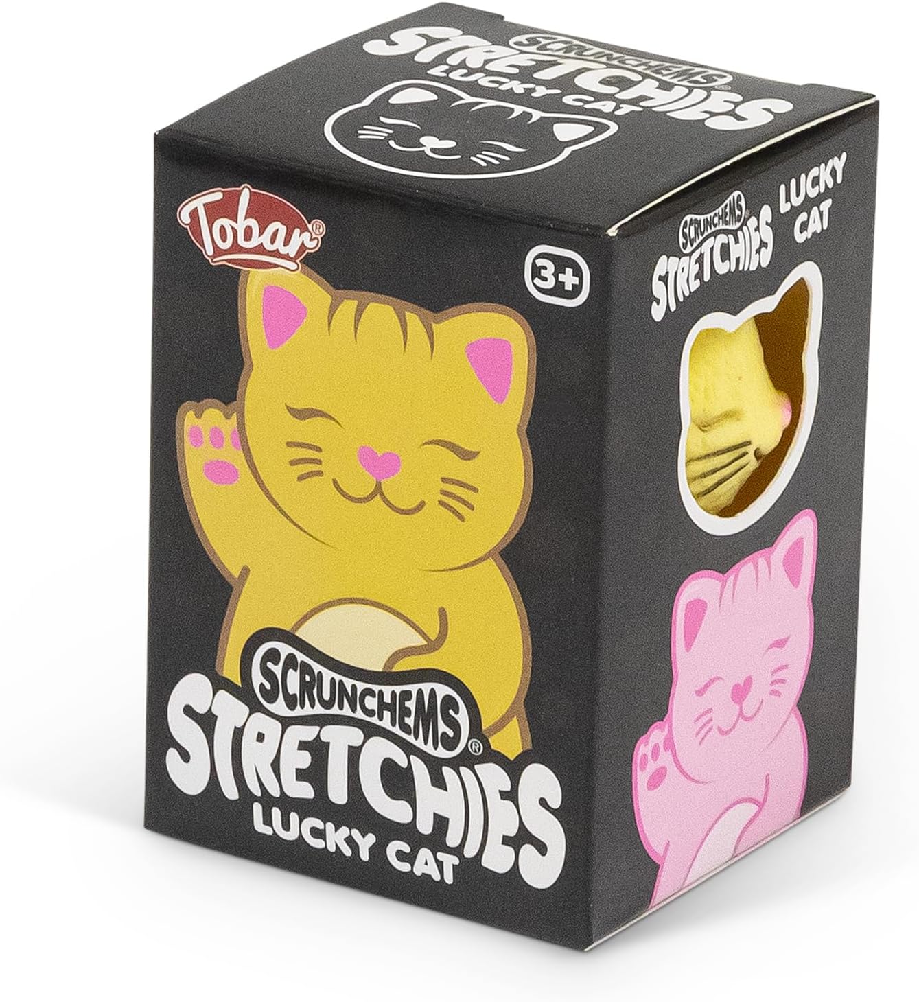 Tobar 38757 SCRUNCHEMS Stretchies Lucky CAT Stress Squish Ball Toy, Multiple Colours